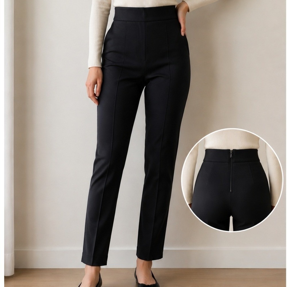 NWT Ann Taylor Petite PS Black Slim Ankle Pants Career‎ Office Stretch Trousers